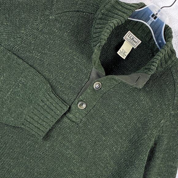 L.L. Bean Other - VTG LL Bean Sweater Mens XL Green Henley Fisherman Classic Preppy Heritage Cabin